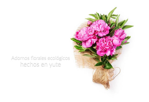 Adornos florales ecológicos hechos en yute
