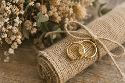 Boda en tela de saco. Una boda rústica y natural