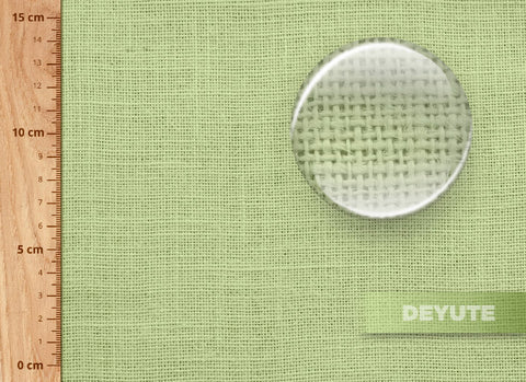 tejido de yute en color verde manzana