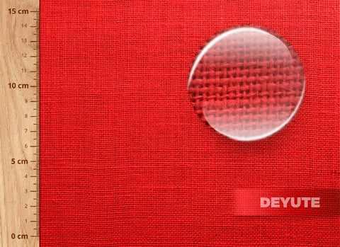 tejido de yute en color rojo