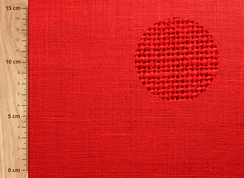 tejido de yute en color rojo