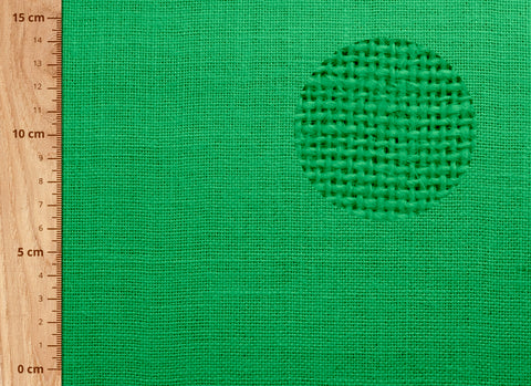 pieza textil de yute en color verde
